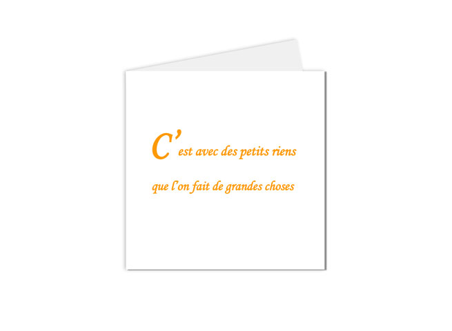 carte postale citation et message c'est avec des petits rien que l'on fait de grandes choses