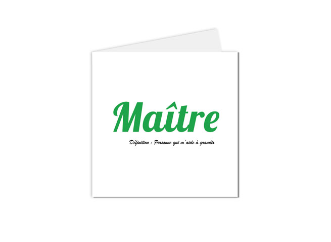 carte postale Maitre et maitresse d'école, mon maitre définition