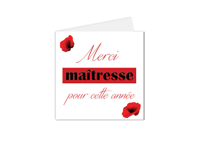 carte postale Maitre et maitresse d'école, merci maitresse pour cette année