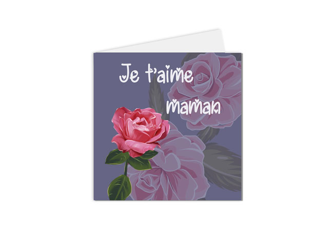 carte postale fête des mères, je t'aime maman