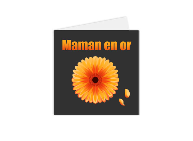 carte postale fête des mères, maman en or