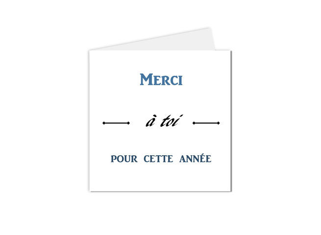 carte postale remerciement "merci à toi pour cette année"