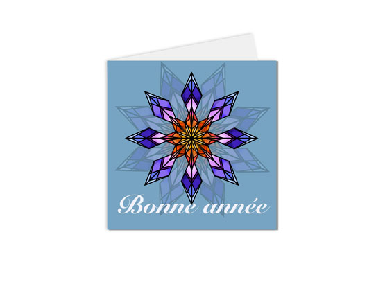 carte postale carte de vœux bonne année étoile multicolore