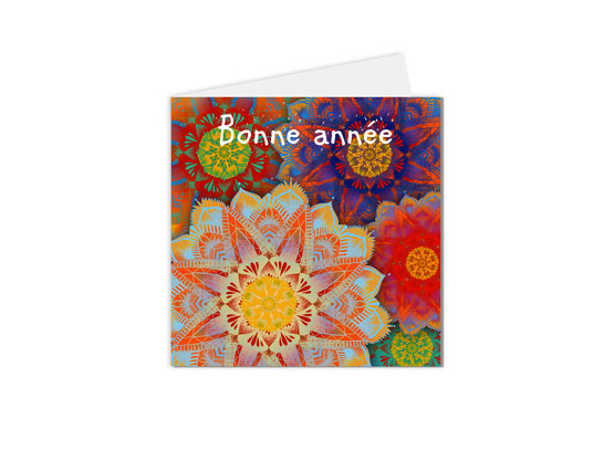 carte postale carte de vœux bonne année mandalas