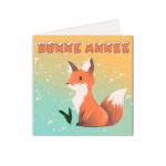 carte postale carte de vœux bonne année renardeau