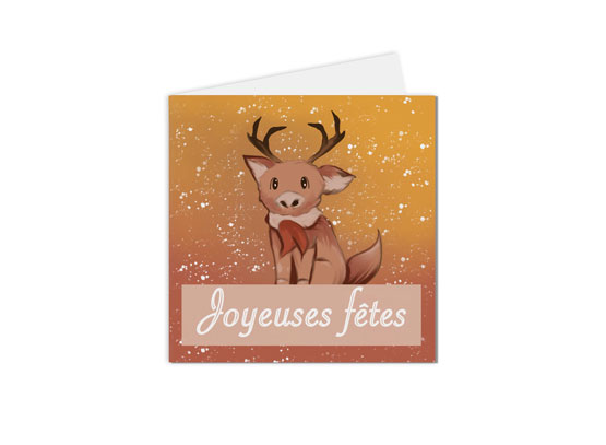 carte postale carte de vœux joyeuses fêtes cerf