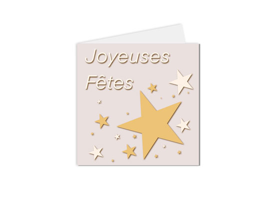 carte postale carte de vœux joyeuses fêtes étoiles