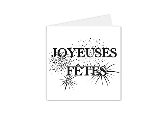 carte postale carte de vœux Joyeuses fêtes feux d'artifice