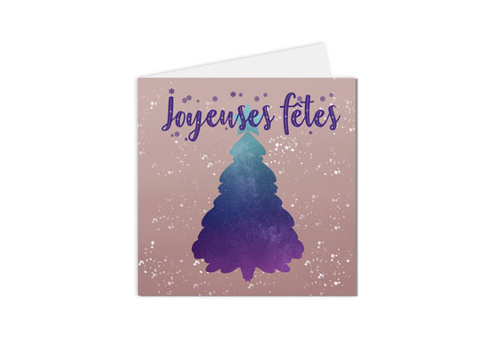 carte postale carte de vœux joyeuses fêtes sapin de noel
