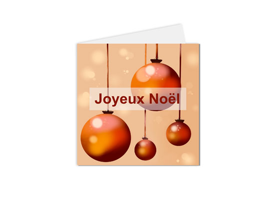 carte postale carte de vœux Joyeux noel boules de Noel