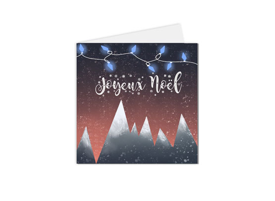 carte postale carte de vœux joyeux noel paysage montagne