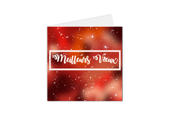 carte postale carte de vœux meilleurs vœux fond rouge
