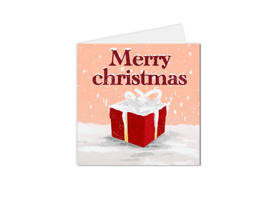 carte postale carte de vœux merry christmas enorme cadeau