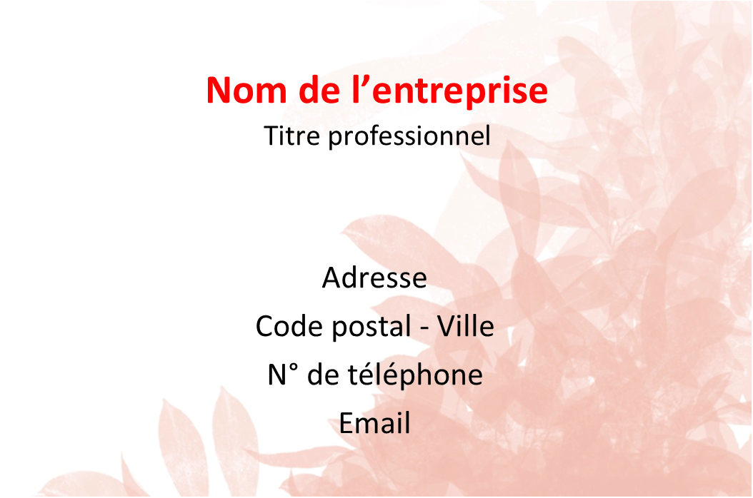 carte de visite fleuriste entreprise fleurs roses