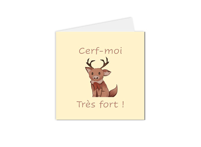 carte postale amour tendresse cerf moi très fort !