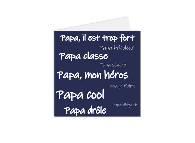 carte postale fête des pères, toutes les qualités de mon papa