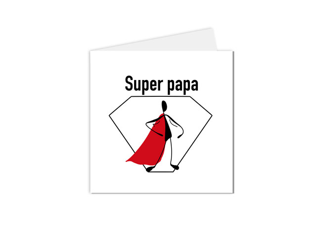 carte postale fête des pères, Super papa super héros
