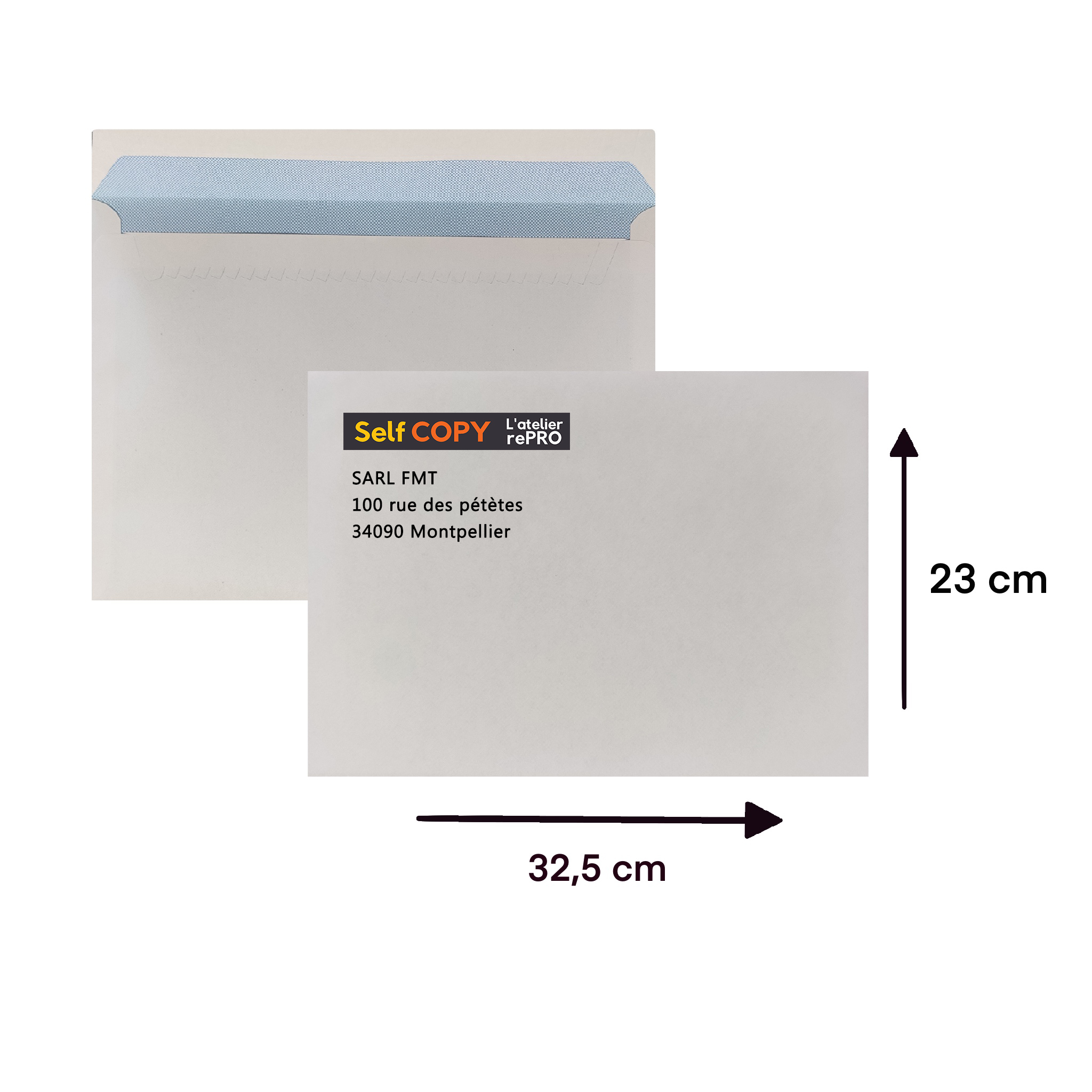 Exemple d'enveloppe imprimée C4-A4