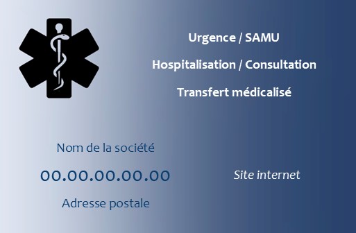 carte de visite recto verso santé ambulance dégradé bleu et blanc