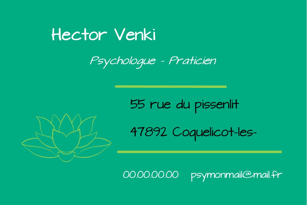 carte de visite pour psychologue