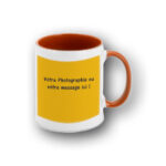 votre mug imprimé sur 1 côté recto ou 1 face, anse et intérieur orange