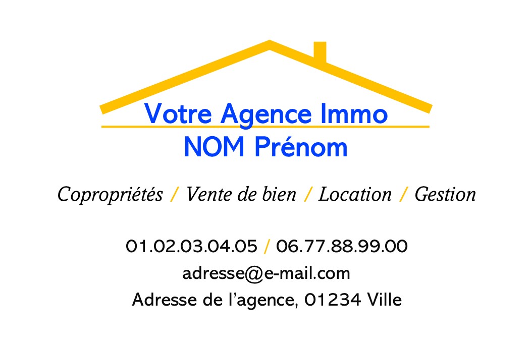 cartes de visite recto agence immobilière toiture