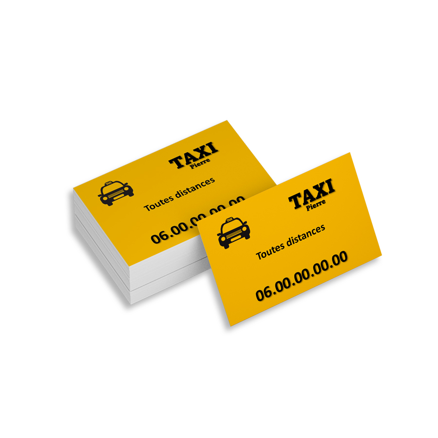 cartes de visite recto taxi jaune uni