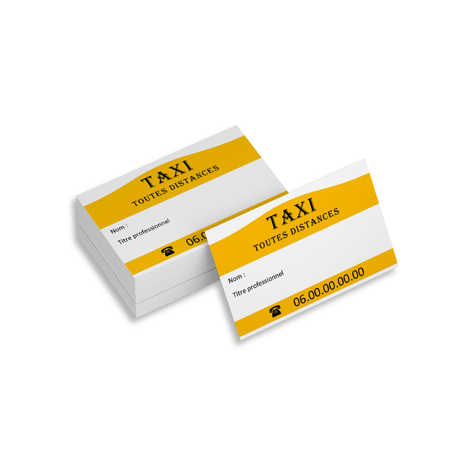 cartes de visite recto taxi bande jaune