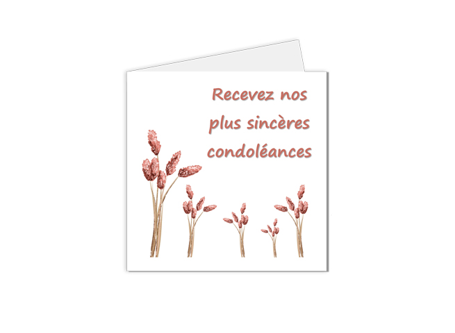 carte condoléances bouquets de fleurs