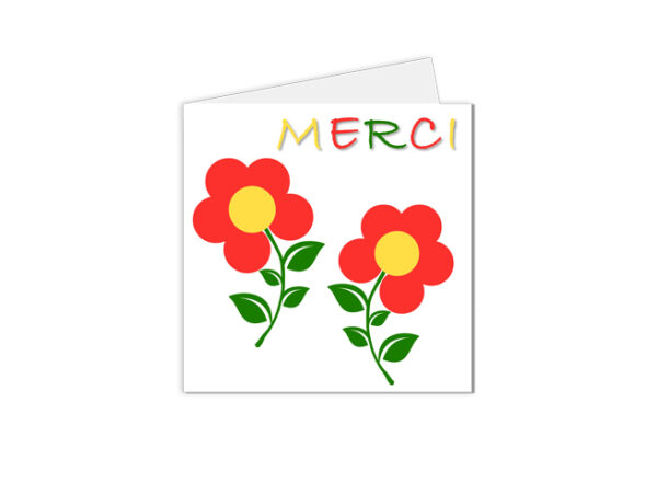 carte remerciement fleur pop