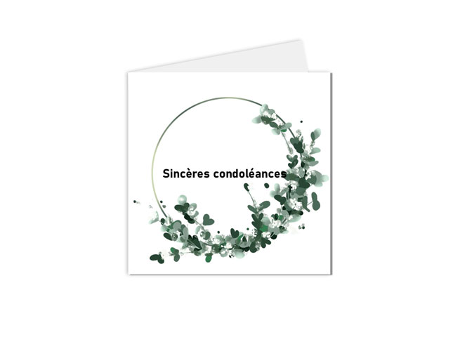 carte condoléances feuilles