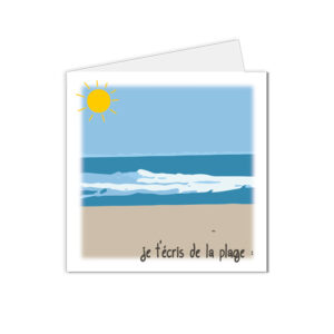 carte "je t'écris de la plage"