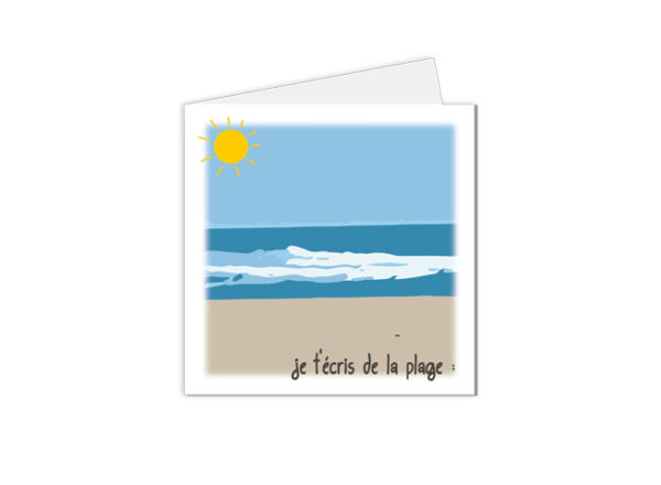 carte "je t'écris de la plage"