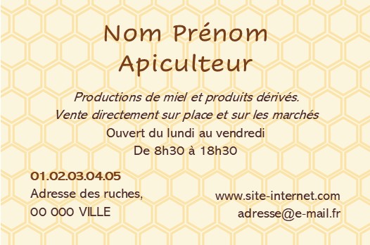 cartes de visite recto nid d'abeilles