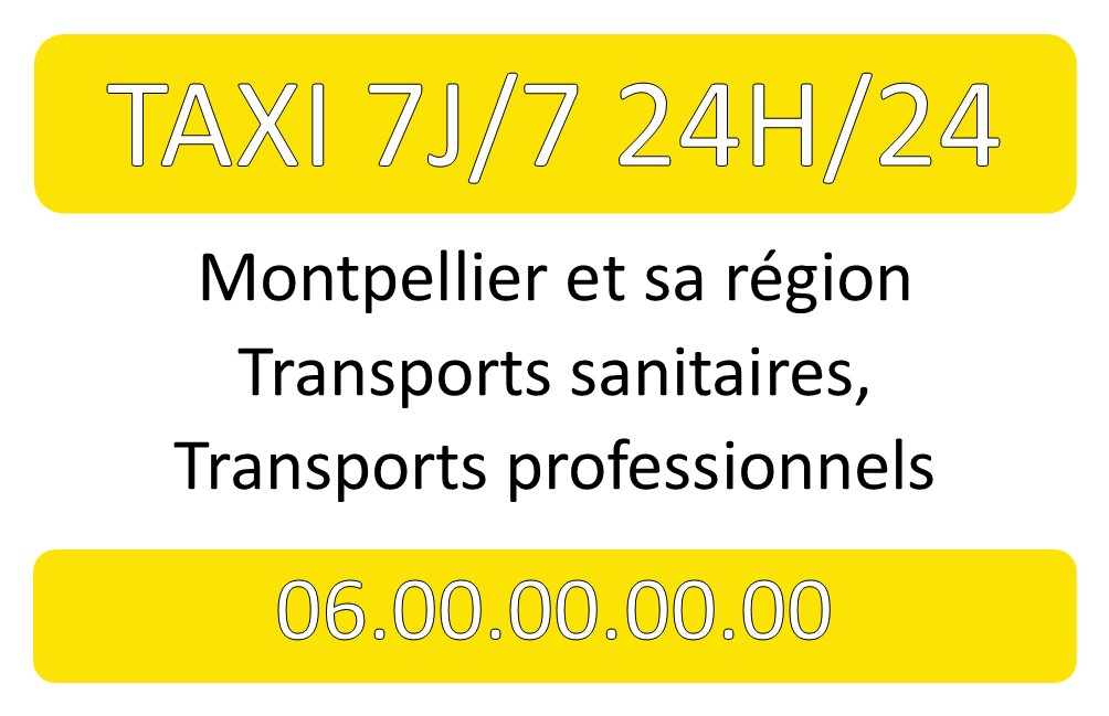 carte de visite taxi bande jaune vif