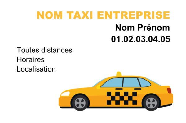cartes de visite recto illustration taxi