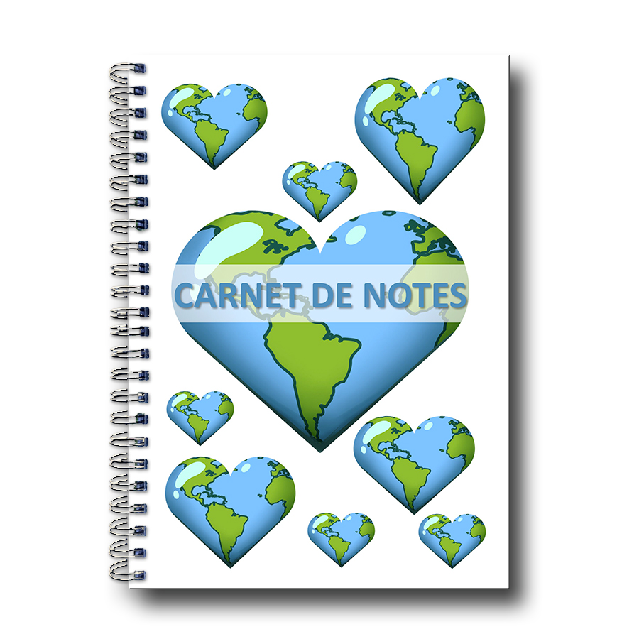 Carnet de notes A5 Cœur planète
