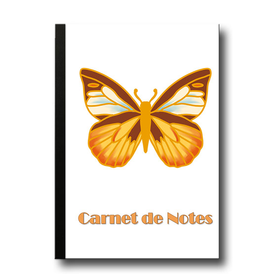 carnet de notes "papillon brun" a5