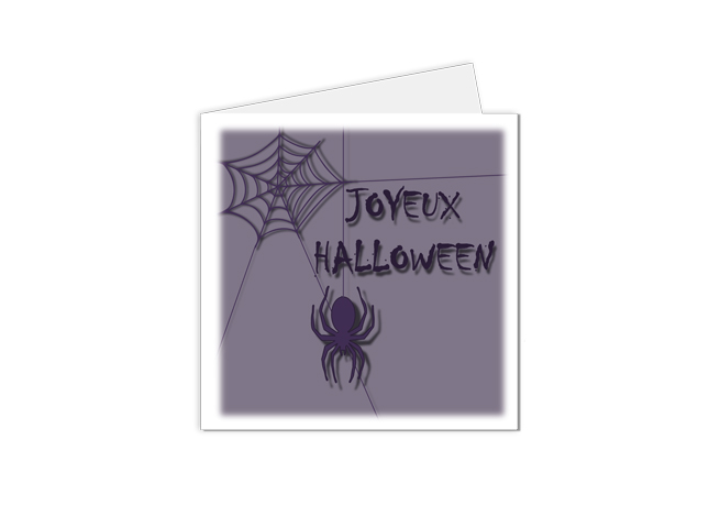 Carte Halloween araignée et sa toile