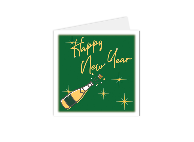 Carte de vœux Happy New Year bulles