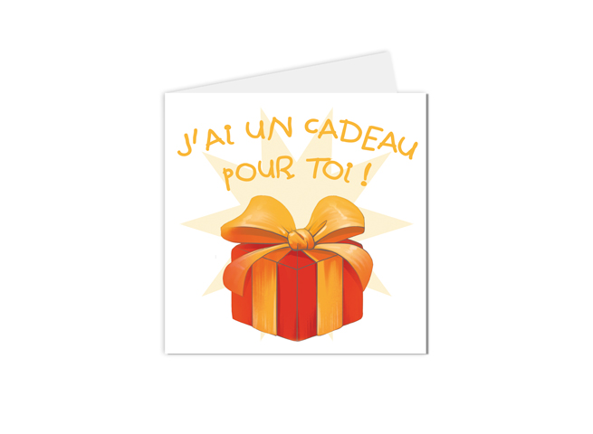 carte vœux cadeau paquet rouge