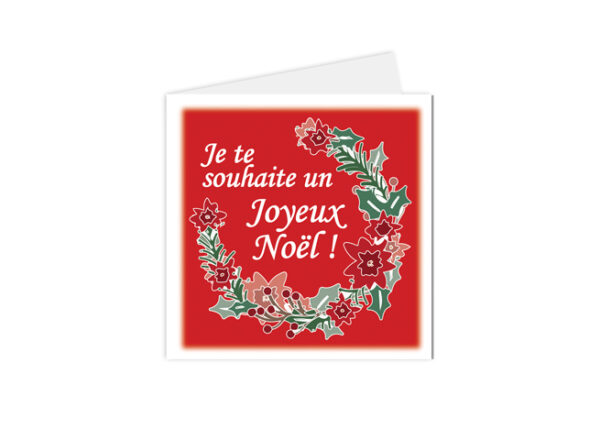 Carte vœux couronne de noel