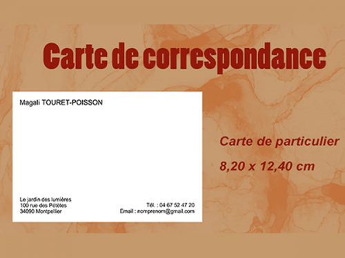 carte de visite grand format pour particuliers pour diverses occasions